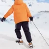 BASIC Gewebte Daunenjacke mittlerer Länge mit Buchstabenprint „Orange-Weiß“