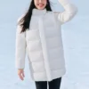 BASIC Lange Daunenjacke „Weiß“