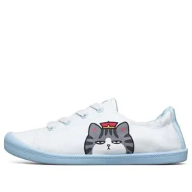 Beach Bingo My Emperor Sleeps All Night Low-Top-Canvas-Schuhe Weiß/Blau