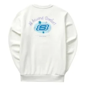 Bunter Crew-Pullover der Casual-Serie „Weiß-Grün“