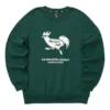 Casual Graphic Crew Sweater „Green White“