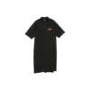 Casual-Kleid mit Logo-Print und halbem Reißverschluss „Weiß Rosa Schwarz“