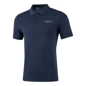 Casual-Poloshirt mit Aufdruck und kurzen Ärmeln „Navy“