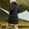 Casual-Serie Lange Daunenjacke „Schwarz“