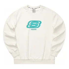 Casual Series Sweatshirt mit Rundhalsausschnitt und Schriftzug „Weiß Blau“