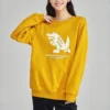 Casual-Sweatshirt mit Grafikprint „Gelb-Weiß“