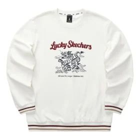CNY-Serie Dragon Graphic Crew Sweatshirt „Weiß Schwarz Rot“