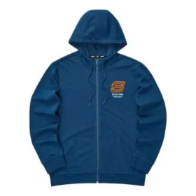 Colorful Casual Series Letter Zip-up Hooded Jacket „Blue Orange“