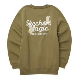 Crew-Pullover mit Aufdruck „Olivgrün Weiß“