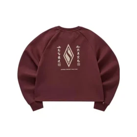 Crew-Sweatshirt mit Logo-Print „Burgundy White“ Crew-Sweatshirt mit Logo-Print „Burgundy White“