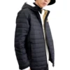 Daunenjacke mit aufgedrucktem Logo „Schwarz“