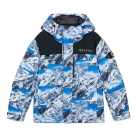 Daunenjacke mit Kapuze „Blue White Black“
