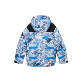 Daunenjacke mit Kapuze „Blue White Black“