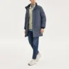 Diamond Series gewebte lange Daunenjacke „Teal“