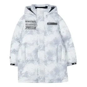 Einfache Daunenjacke mit gewebtem Buchstaben „Weiß Schwarz“