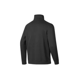 Einfacher gewebter Pullover mit halbem Reißverschluss und Rundhalsausschnitt „Schwarz Weiß“