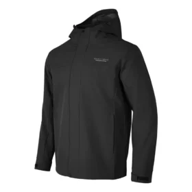 Einfarbige 3-in-1-Jacke mit Reißverschluss „Schwarz“