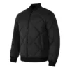 Einfarbige Daunenjacke mit gewebtem Kragen „Schwarz“
