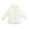 Einfarbige Daunenjacke mit Kapuze „White“
