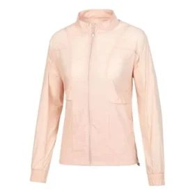 Einfarbige Jacke mit seitlichen Streifen „Pink-Weiß“