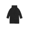 Einfarbige Stehkragen-Steppjacke mit Reißverschluss „Schwarz“