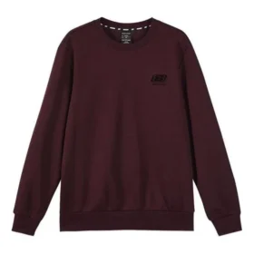 Einfarbiges, locker sitzendes Sweatshirt aus Strick „Burgunderrot-Schwarz“