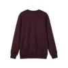 Einfarbiges, locker sitzendes Sweatshirt aus Strick „Burgunderrot-Schwarz“