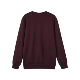 Einfarbiges, locker sitzendes Sweatshirt aus Strick „Burgunderrot-Schwarz“
