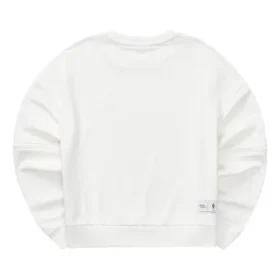 Einfarbiges, locker sitzendes Sweatshirt mit Rundhalsausschnitt „Weiß“ Einfarbiges, locker sitzendes Sweatshirt mit Rundhalsausschnitt „Weiß“
