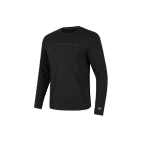 Einfarbiges, lässiges Langarm-Sport-T-Shirt „Black“