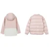 Farbblockierte, wendbare Kapuzenjacke mit Reißverschluss „Pink-Weiß“