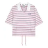 Gestreiftes Poloshirt „Pink White“