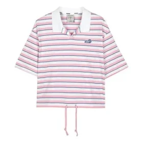 Gestreiftes Poloshirt „Pink White“ Gestreiftes Poloshirt „Pink White“