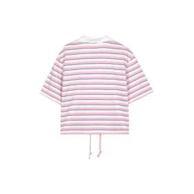 Gestreiftes Poloshirt „Pink White“ Gestreiftes Poloshirt „Pink White“