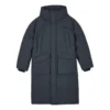 Gewebte lange Daunenjacke „Grey“
