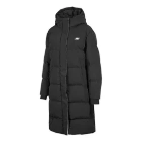Gewebte lange Daunenjacke „Schwarz-Weiß“