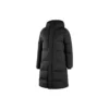 Gewebte lange Daunenjacke „White Black“