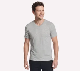 GO DRI Pima Kurzarm-T-Shirt mit V-Ausschnitt