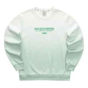 Gradient Letter Crew Sweatshirt „Green White“