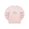 Grafik-Crew-Pullover „Schwarz Weiß Rosa Blau Grau“