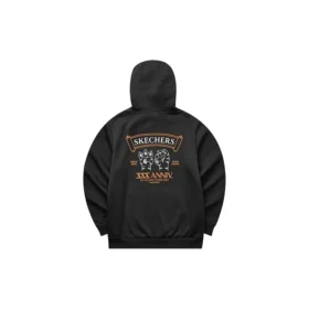 Grafik-Hoodie „Weiß Schwarz Rot Blau“