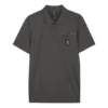 Grafik-Poloshirt „Grau Weiß“