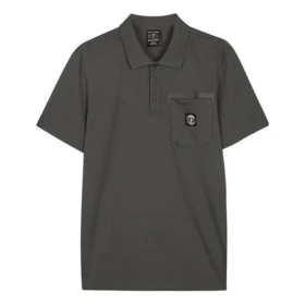 Grafik-Poloshirt „Grau Weiß“
