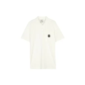 Grafik-Poloshirt „Grau Weiß“