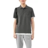 Grafik-Poloshirt „Grau Weiß“