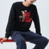 Grafik-Sweatshirt mit Rundhalsausschnitt „Schwarz Weiß Rot“