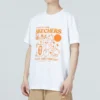 Grafik-T-Shirt „Weiß Orange“
