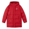 Grafische lange Daunenjacke „Red“