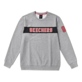 Herren-Pullover von Skechers mit Alphabet-Print, grau Herren-Pullover von Skechers mit Alphabet-Print, grau