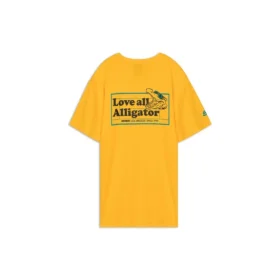 Herren Skechers Alphabet Printing Knit Kurzarm-Shirt Gelb